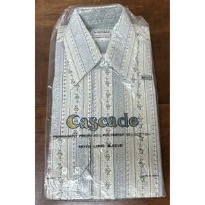 Vintage Retro 60s 70s Shirt Hippie Disco Dagger Collar Woodstock Size S NOS NEW